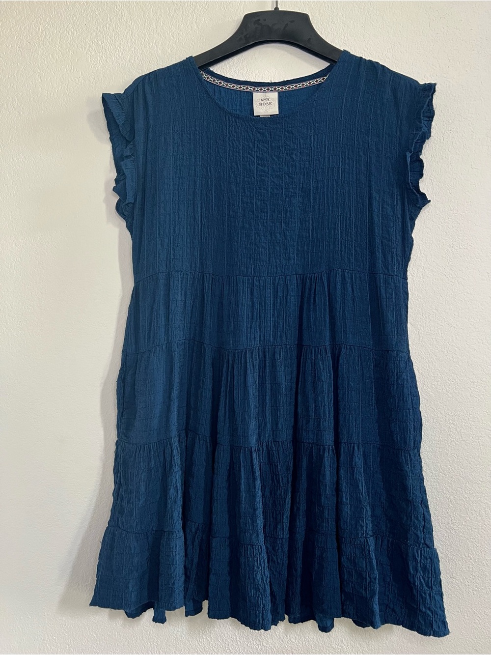 Knox Rose Deep Blue Textured Tiered Dress